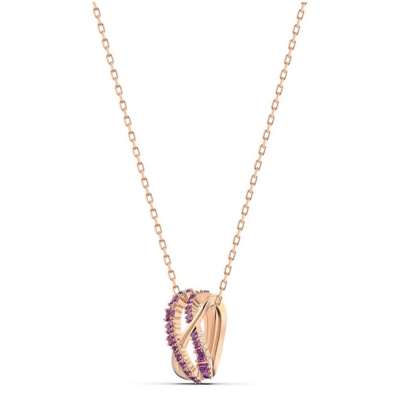 Swarovski Twist Rows Pendant Necklace 
Purple, Rosegold plated - Picture 6 of 13